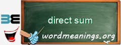 WordMeaning blackboard for direct sum